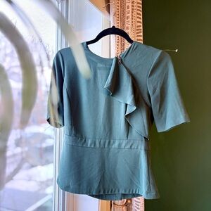 BCBG Max Azria emerald green open-back crossover top – XS